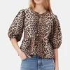Blouse noeuds print Léopard