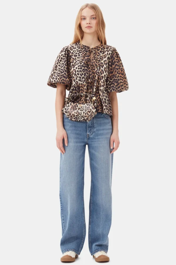 Blouse noeuds print Léopard
