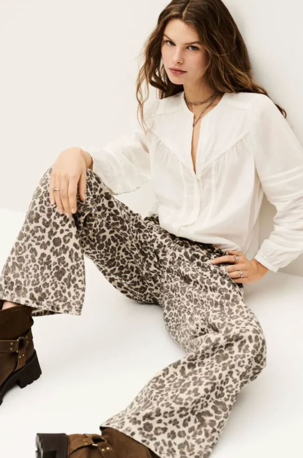 Jeans print léopard LEONIE
