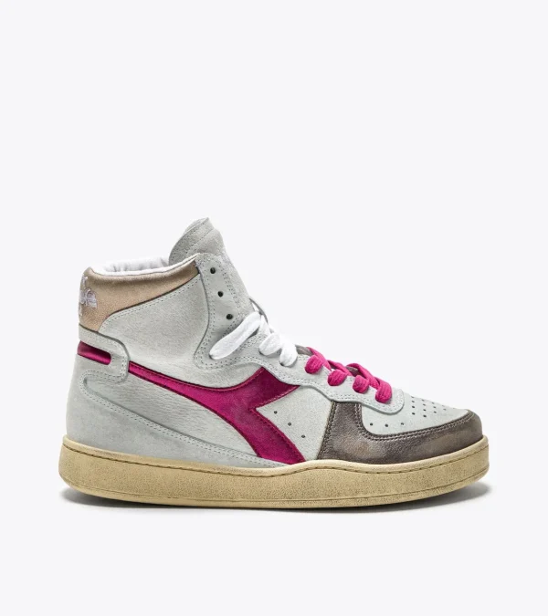 METALEN VARKENSLEDER GEBRUIKTE HOGE SNEAKER