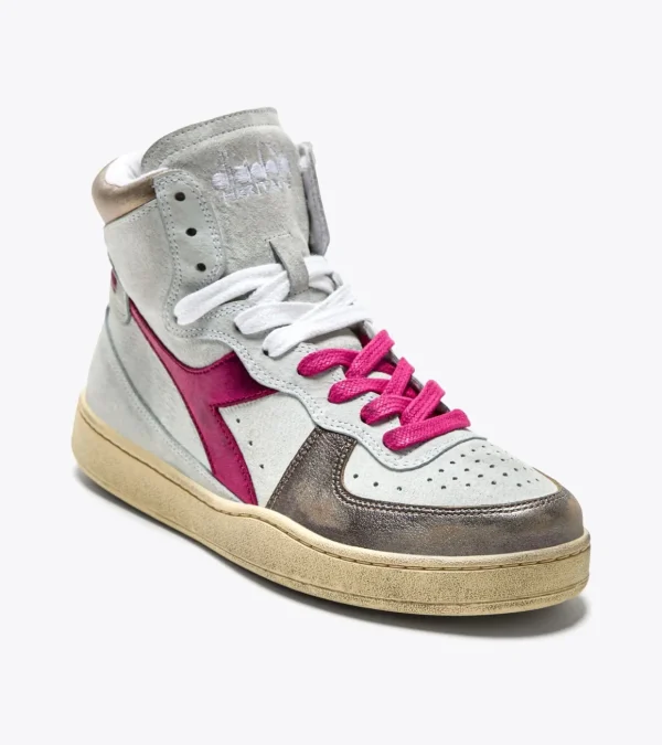 METALEN VARKENSLEDER GEBRUIKTE HOGE SNEAKER