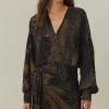 Mini dress golden foliage