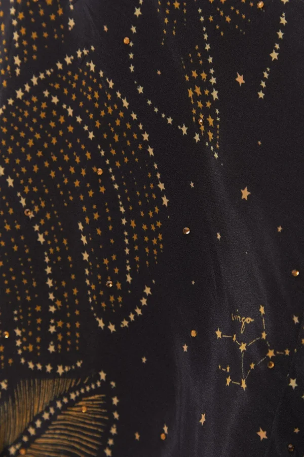 Mini dress golden foliage