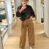 Pantalon large camel