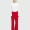 Pantalon rouge en viscose