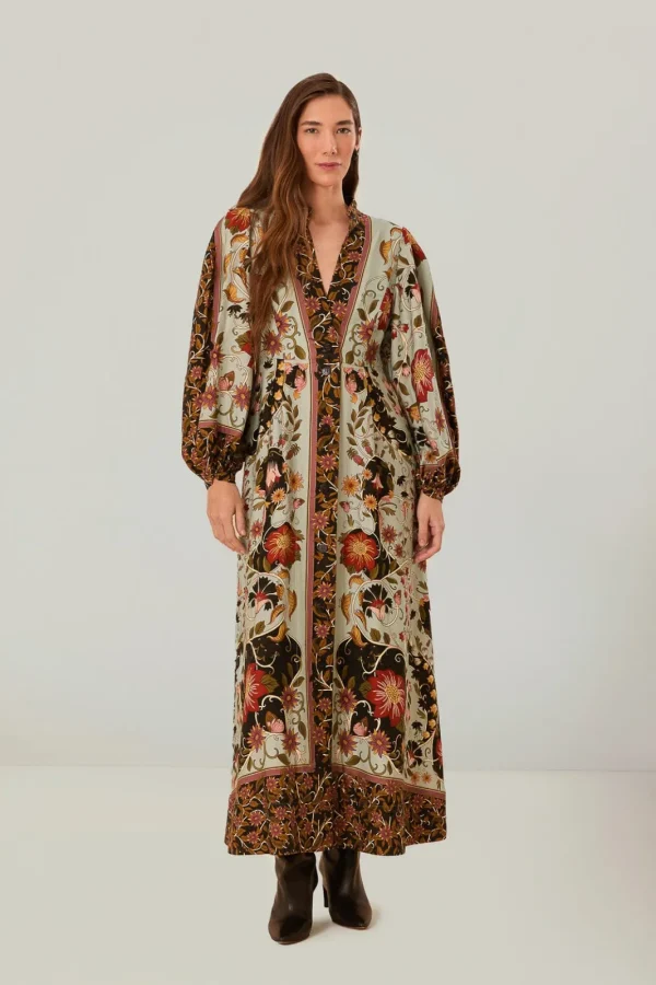 Robe maci print Blue Flowing