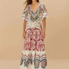 Robe Maxi dress tropical camafeu boho glam