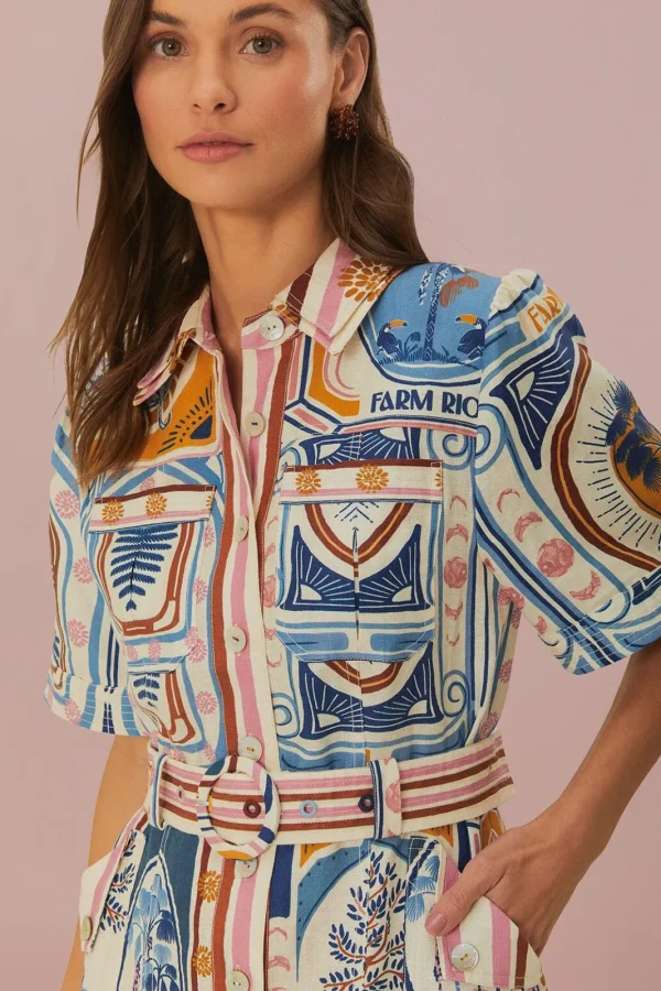 Robe mini print cerrado