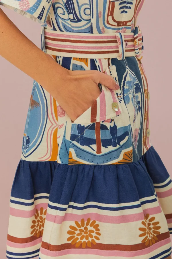 Robe mini print cerrado
