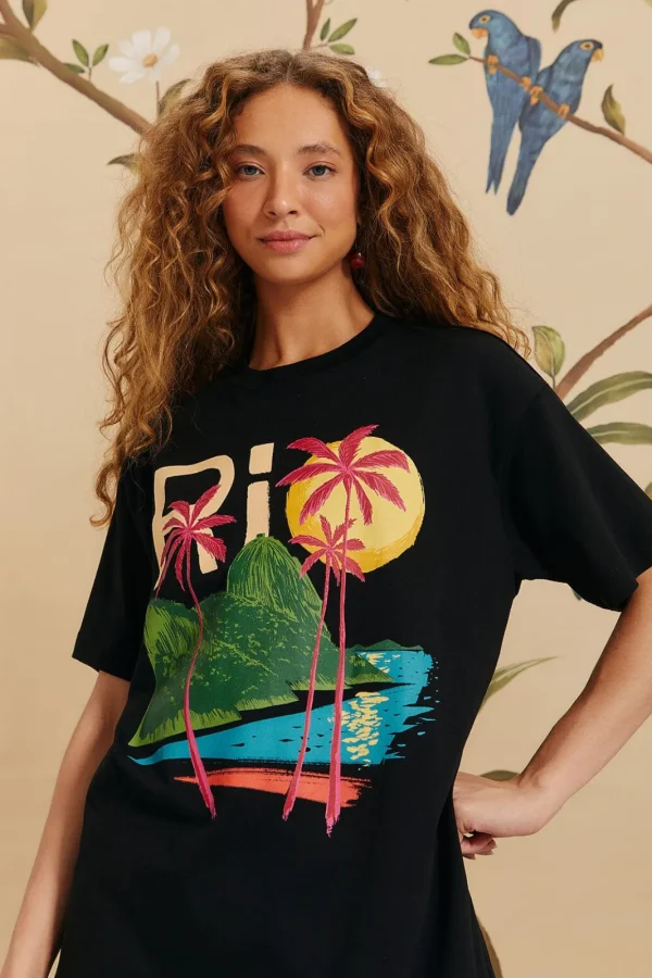 T-shirt black rio organic