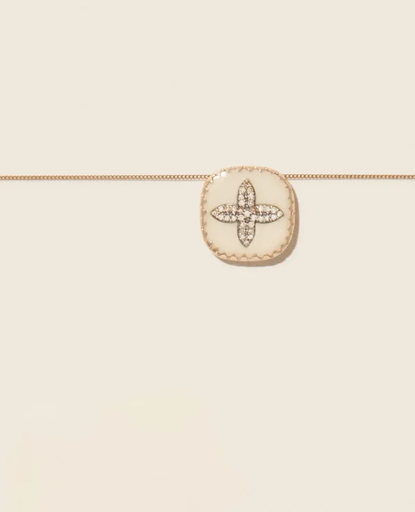 WITTE DIAMANT BOWIE KETTING